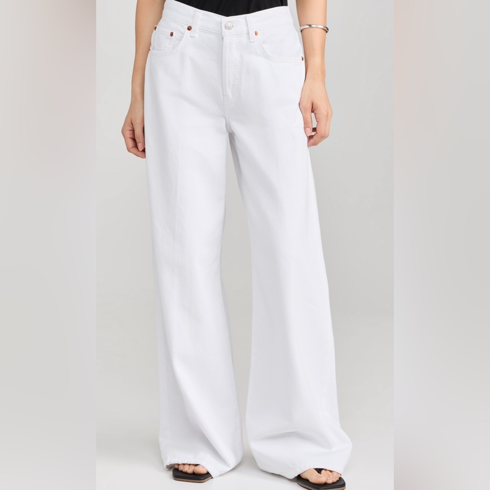 RE/DONE Mid rise Palazzo jeans in white